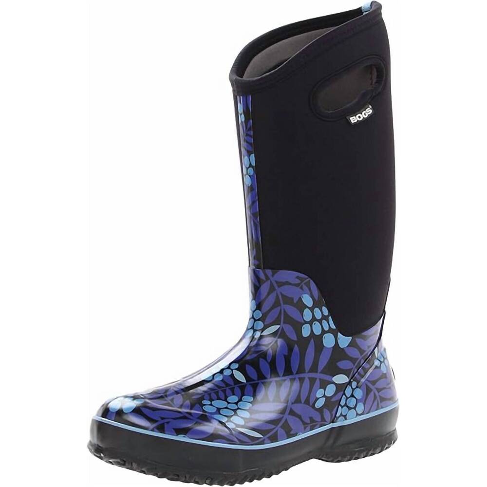 NEW BOGS women's classic high winterberry boot in blue multi